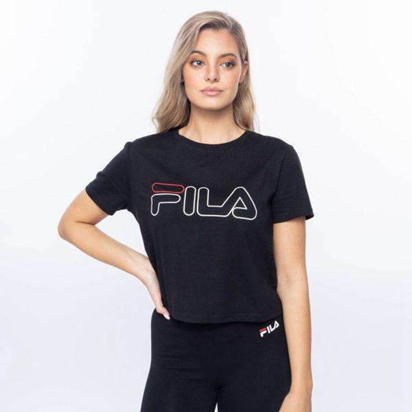 Camisetas Fila Mulher Pretas - Fila Storm Crop Loja Online Portugal,OJNM-96408